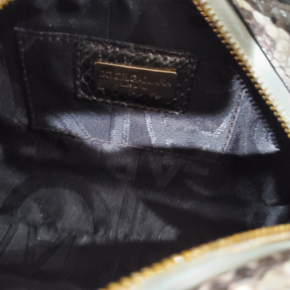 Genuine Python Dolce and Gabbana vitello corrida beige mini python clutch - Picture 14 of 16